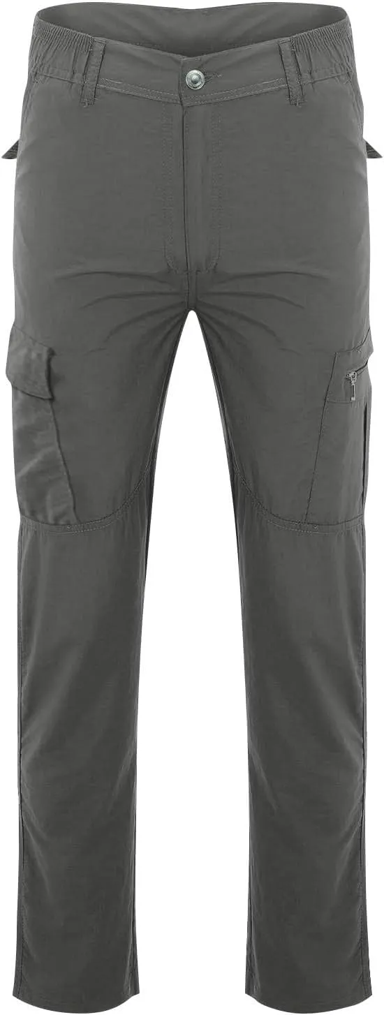 Tactical Pants for Men Stretch Ripstop Waterproof Zipper Cargo Hiking Pants Relaxed Fit Work Pant Fishing with Pockets