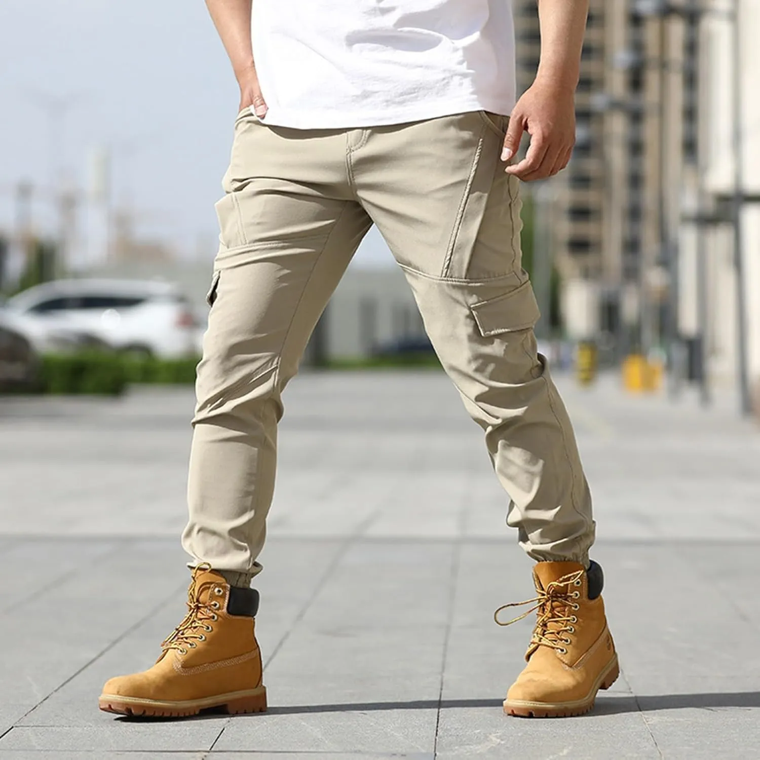 Tactical Pants for Men Stretch Ripstop Waterproof Zipper Cargo Hiking Pants Relaxed Fit Work Pant Travel with Pockets