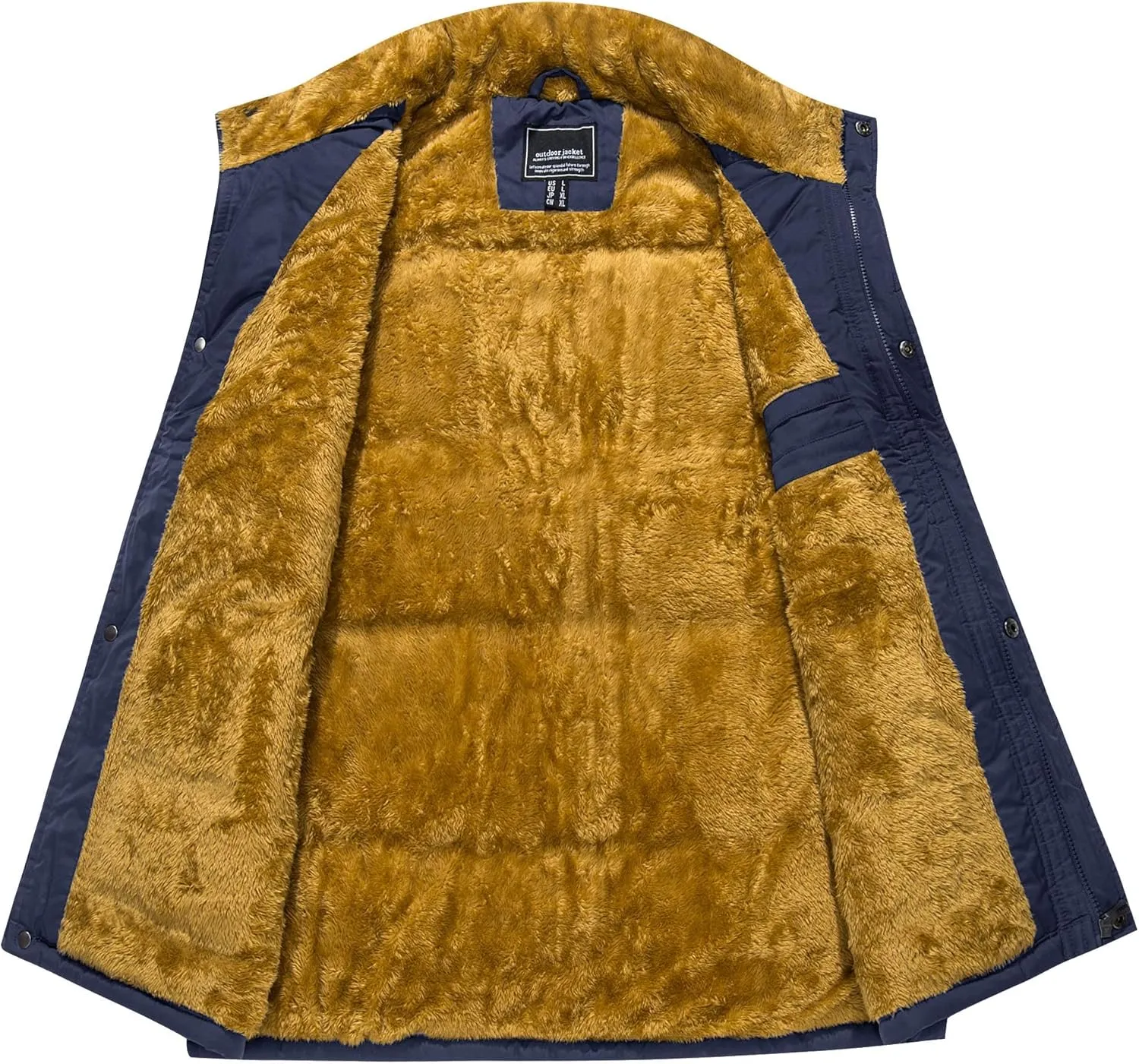 TACVASEN Men's Winter Vests Sleeveless Jackets Casual Outerwear Warm Fleece Lined Stand Collar Padded Coat