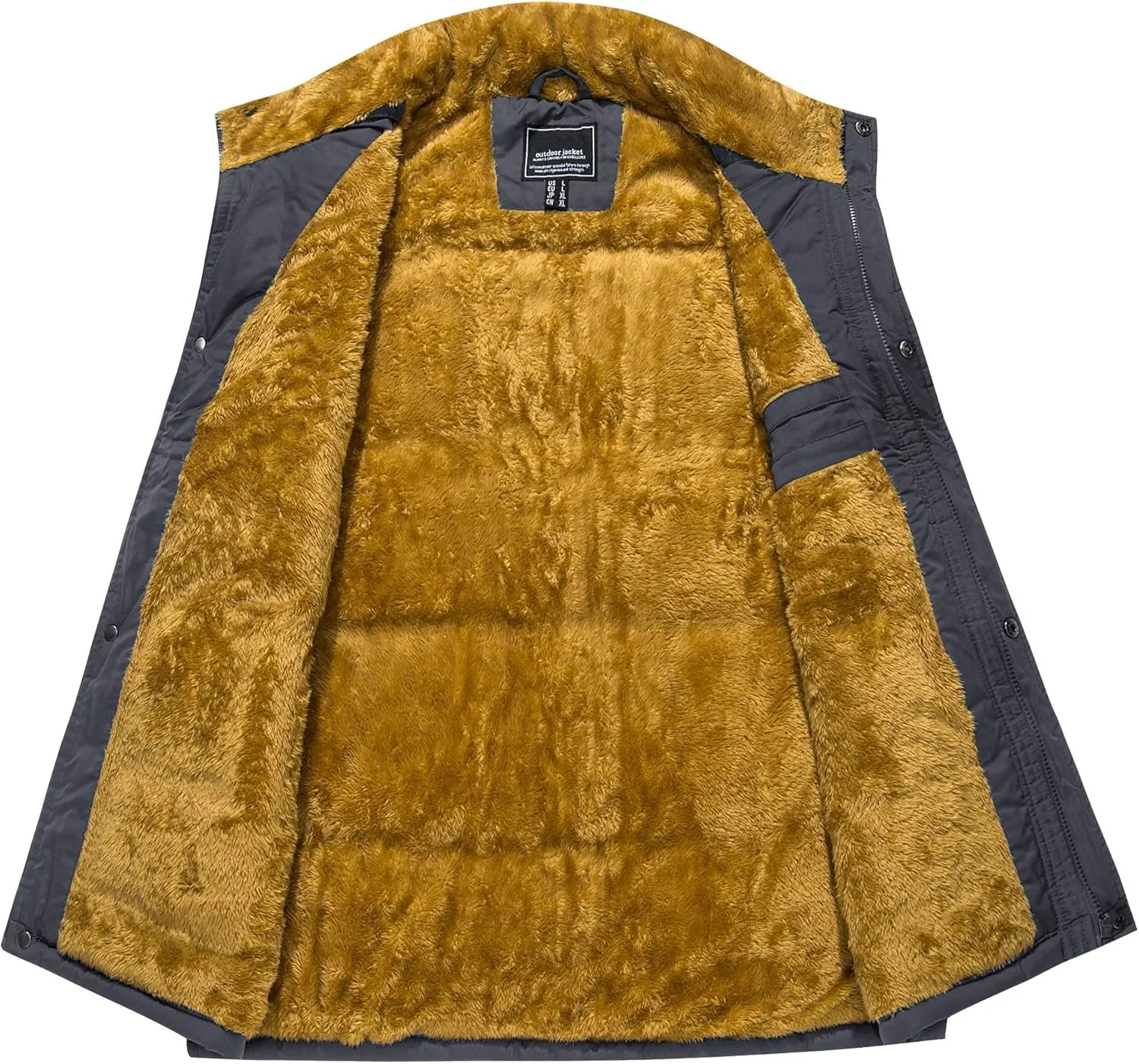 TACVASEN Men's Winter Vests Sleeveless Jackets Casual Outerwear Warm Fleece Lined Stand Collar Padded Coat