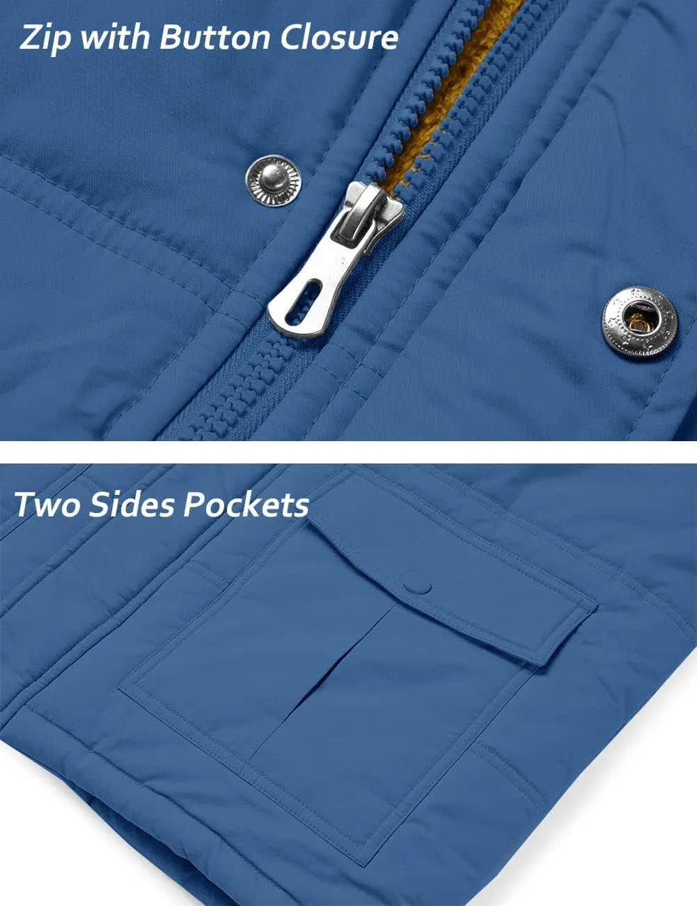 TACVASEN Men's Winter Vests Sleeveless Jackets Casual Outerwear Warm Fleece Lined Stand Collar Padded Coat