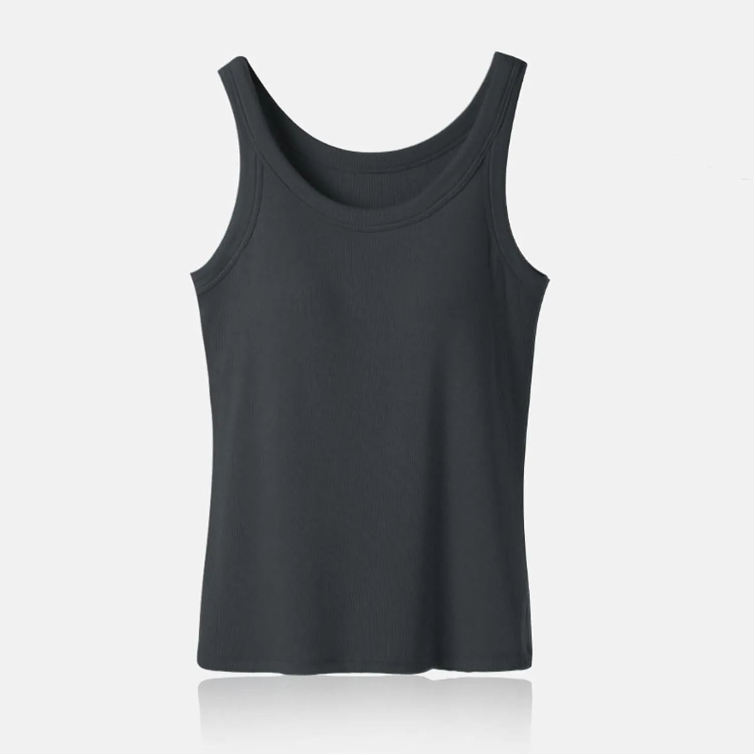 Tank Top with Built in Bra for Women Summer Casual Camisoles Basic Shirts Racerback Ribbed Fitted Tanks Cami Tops