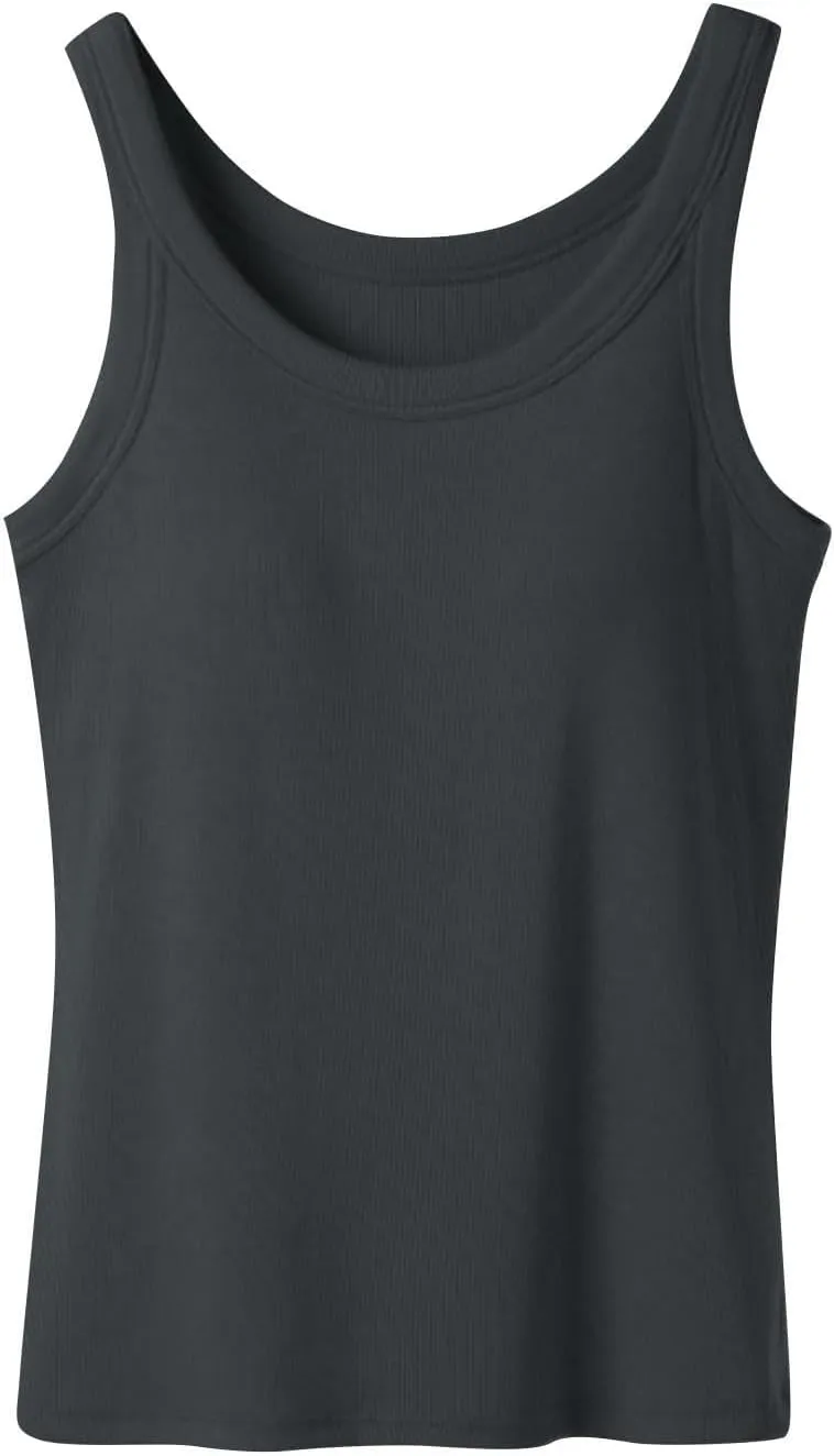 Tank Top with Built in Bra for Women Summer Casual Camisoles Basic Shirts Racerback Ribbed Fitted Tanks Cami Tops