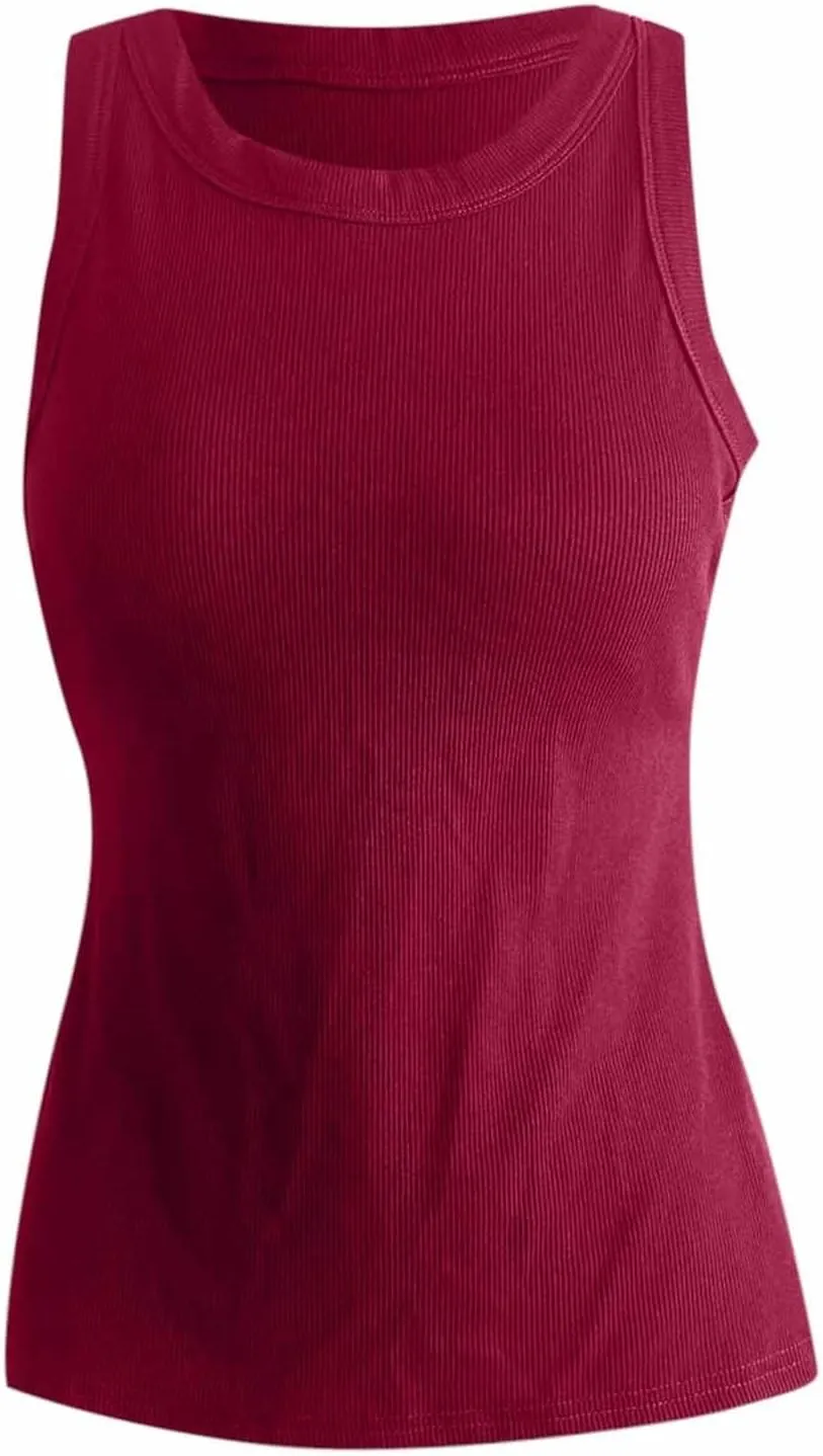 Tank Top With Built In Bra For Women Y2K Screw Thread Under Camisole 2025 Summer Casual Basic Layer Padded Shelf Bra Clothes