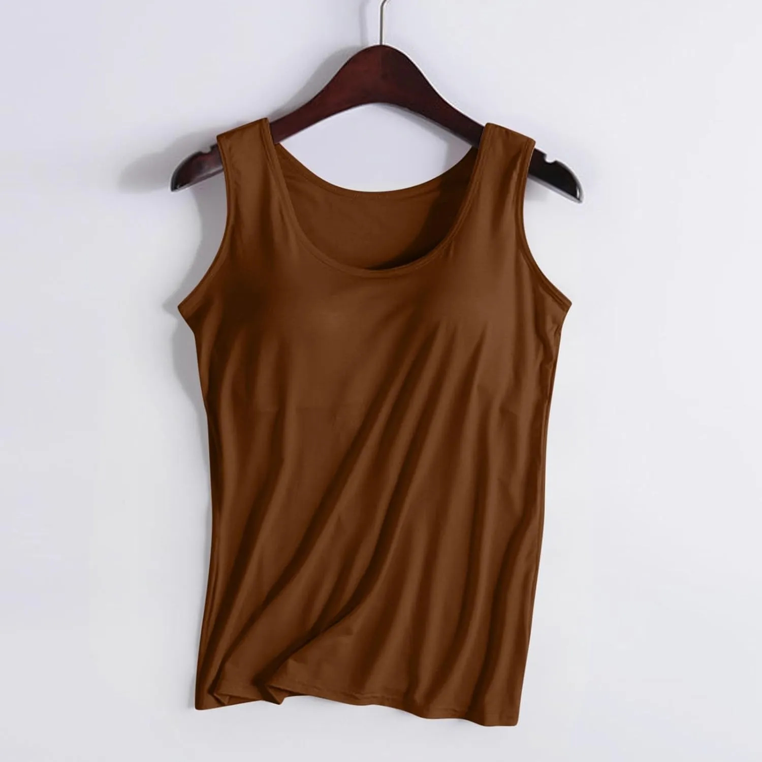 Tank Tops for Women with Built in Bra Pad Underwear Yoga Sports T-Shirts Camisole Tops Stretch Undershirts