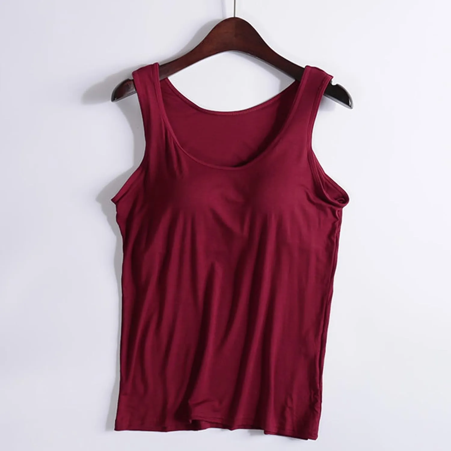 Tank Tops for Women with Built in Bra Pad Underwear Yoga Sports T-Shirts Camisole Tops Stretch Undershirts