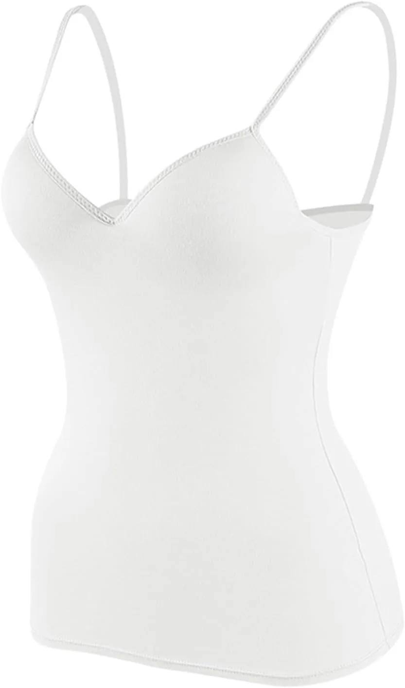 Tank Tops for Women with Built in Bras 2025 Summer Sexy Padded Camisole Tops Undershirt Casual Comfy Yoga Workout Tank Shirts