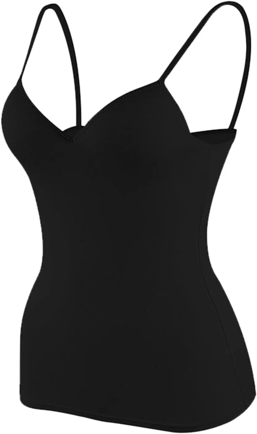 Tank Tops for Women with Built in Bras 2025 Summer Sexy Padded Camisole Tops Undershirt Casual Comfy Yoga Workout Tank Shirts