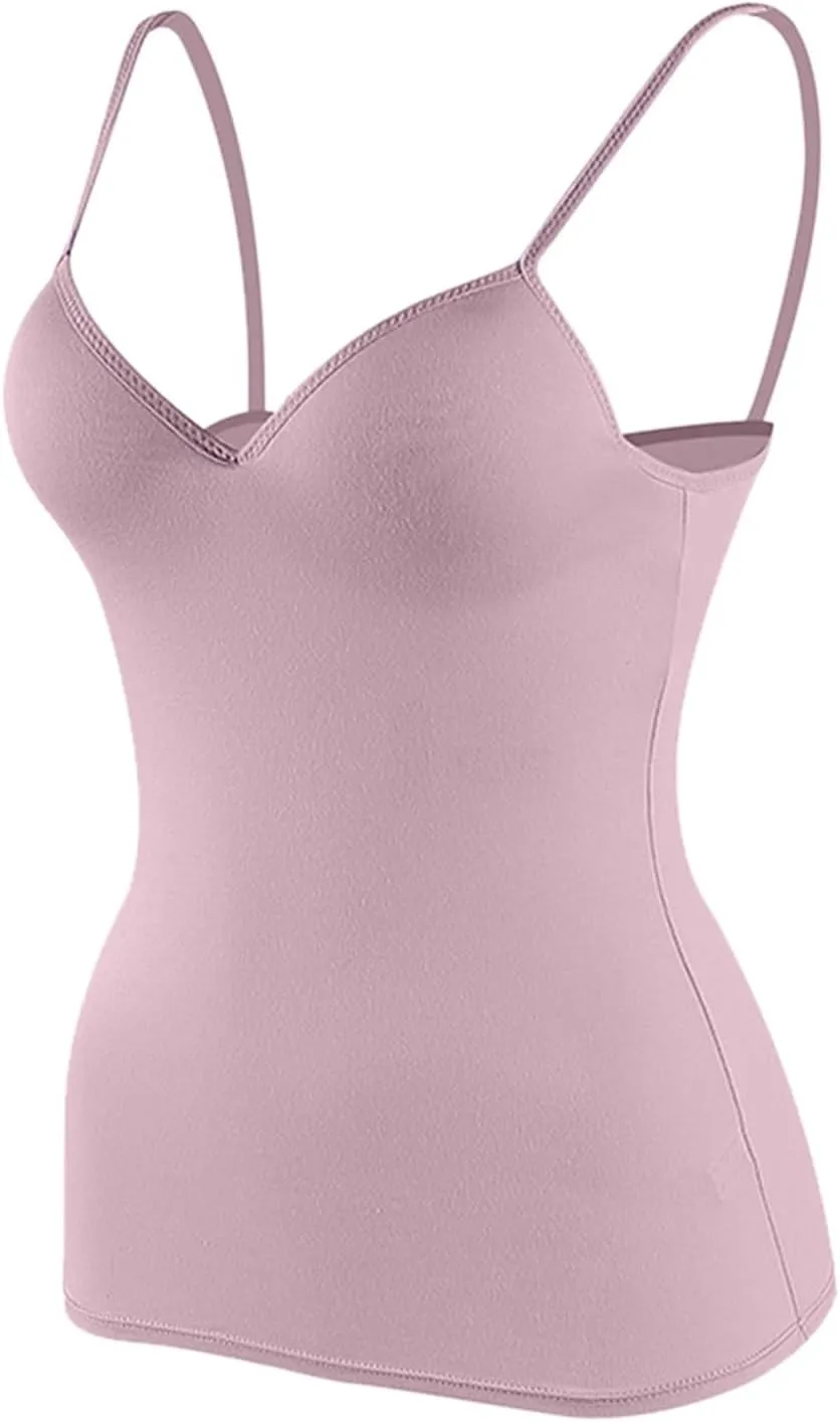 Tank Tops for Women with Built in Bras 2025 Summer Sexy Padded Camisole Tops Undershirt Casual Comfy Yoga Workout Tank Shirts