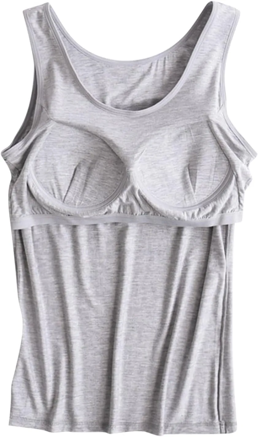 Tank Tops for Women with Built in Bras Loose Fit Sleeveless Stretchy Shirts Yoga Tank Tops Gym Clothes