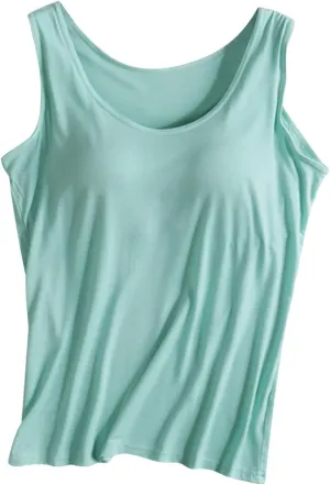 Tank Tops for Women with Built in Bras Loose Fit Sleeveless Stretchy Shirts Yoga Tank Tops Gym Clothes