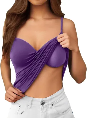 Tank Tops with Built in Bra for Women 2025 Sports Cute Padded Cami Shirts Summer Yoga Workout Camisoles Sleeveless Undershirt
