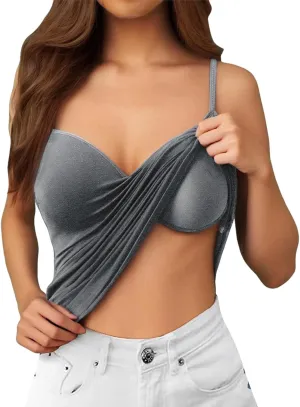 Tank Tops with Built in Bra for Women 2025 Sports Cute Padded Cami Shirts Summer Yoga Workout Camisoles Sleeveless Undershirt