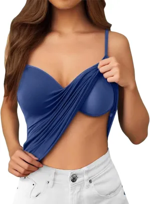 Tank Tops with Built in Bra for Women 2025 Sports Cute Padded Cami Shirts Summer Yoga Workout Camisoles Sleeveless Undershirt