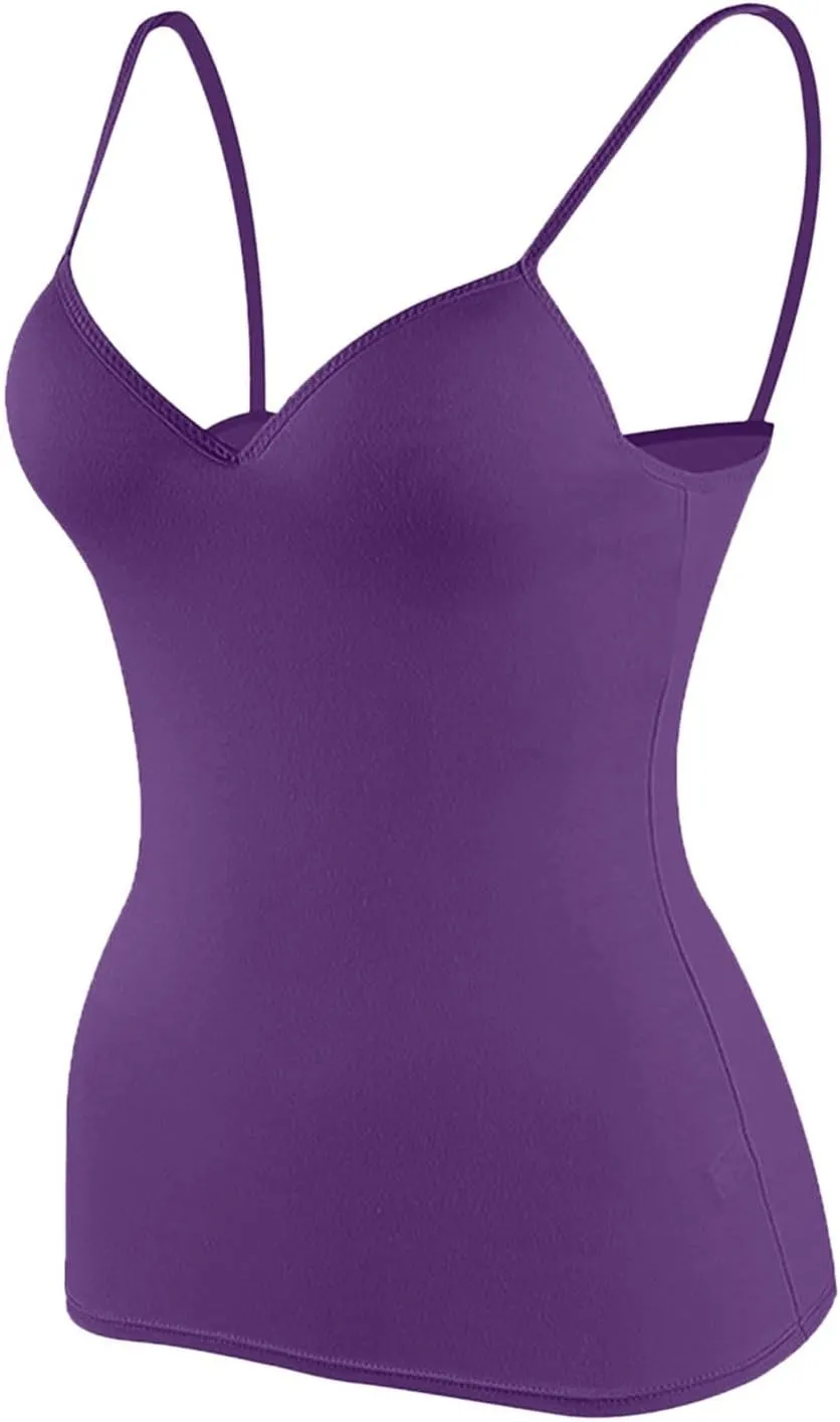 Tank Tops with Built in Bra for Women 2025 Sports Cute Padded Cami Shirts Summer Yoga Workout Camisoles Sleeveless Undershirt
