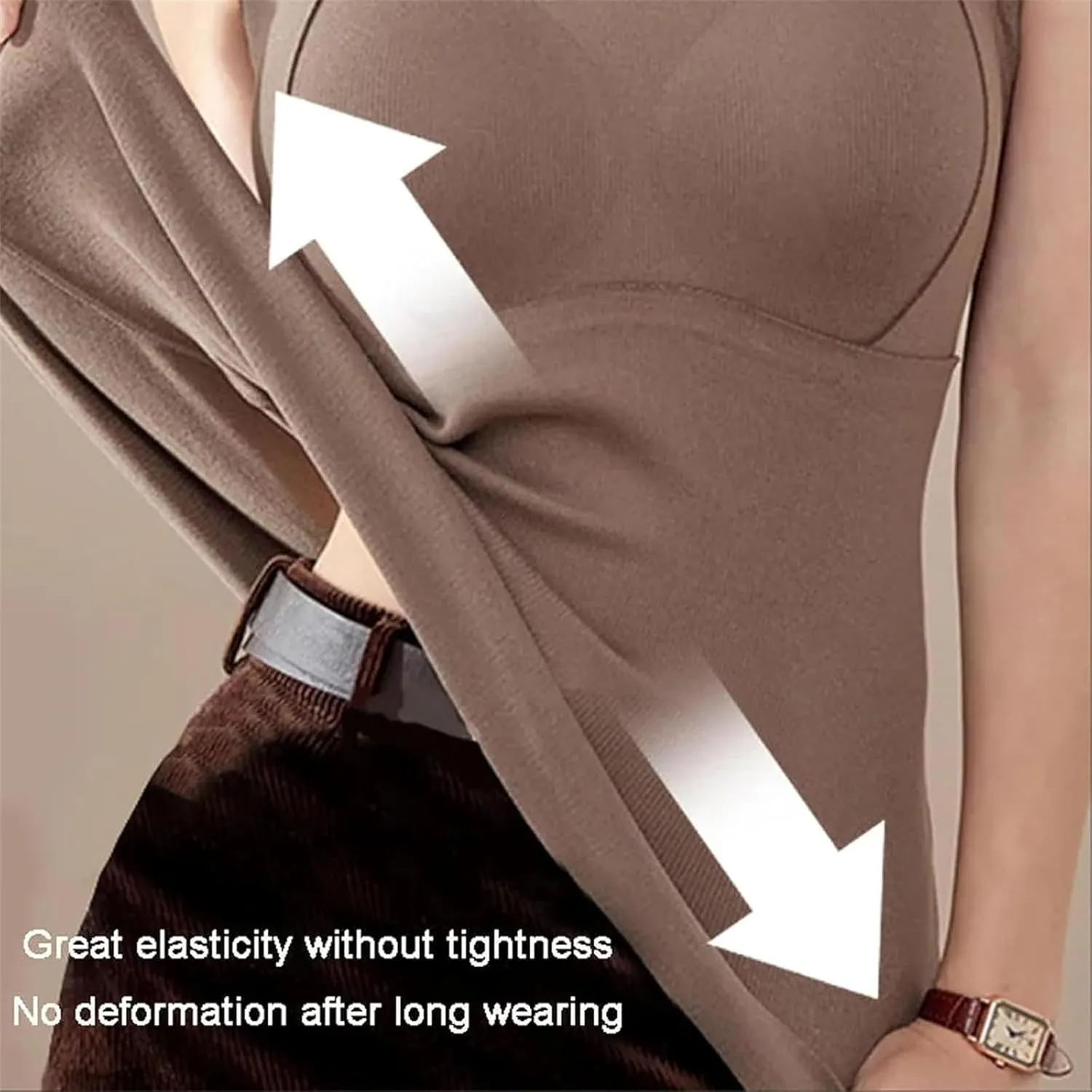 Thickened Warm Tank Top with Shelf Bra, 2024 Fall Winter Stretch Sleeveless Vest Casual Camisole Base Layer