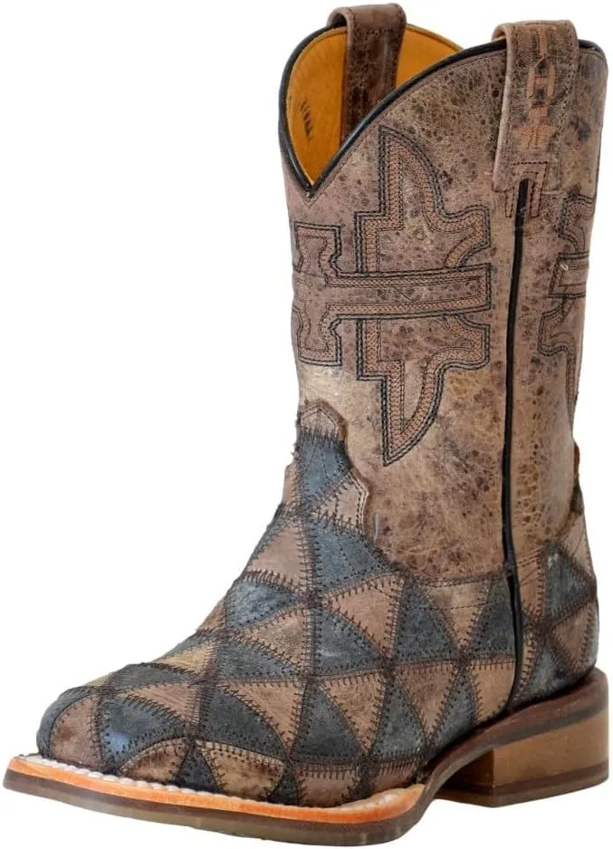 Tin Haul Boys' Triangulum Western Boot Broad Square Toe - 14-018-0077-0905 BL 10 D Black