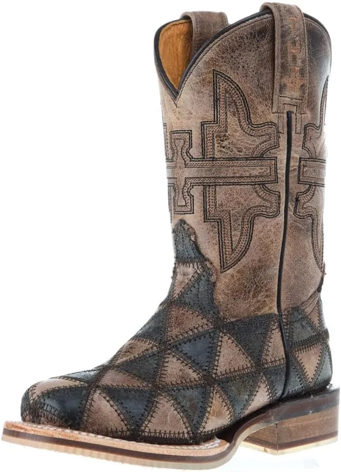 Tin Haul Boys' Triangulum Western Boot Broad Square Toe - 14-018-0077-0905 BL 3 D Black
