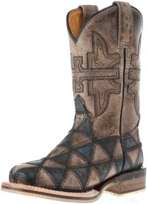 Tin Haul Boys' Triangulum Western Boot Broad Square Toe - 14-018-0077-0905 BL 3 D Black
