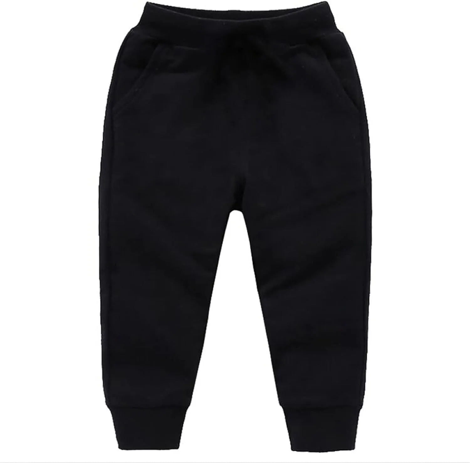Toddler Jogger Cotton Sweatpants Elastic Waist Soft Pull on Running Sport Long Pants Preppy School Casual Athletic