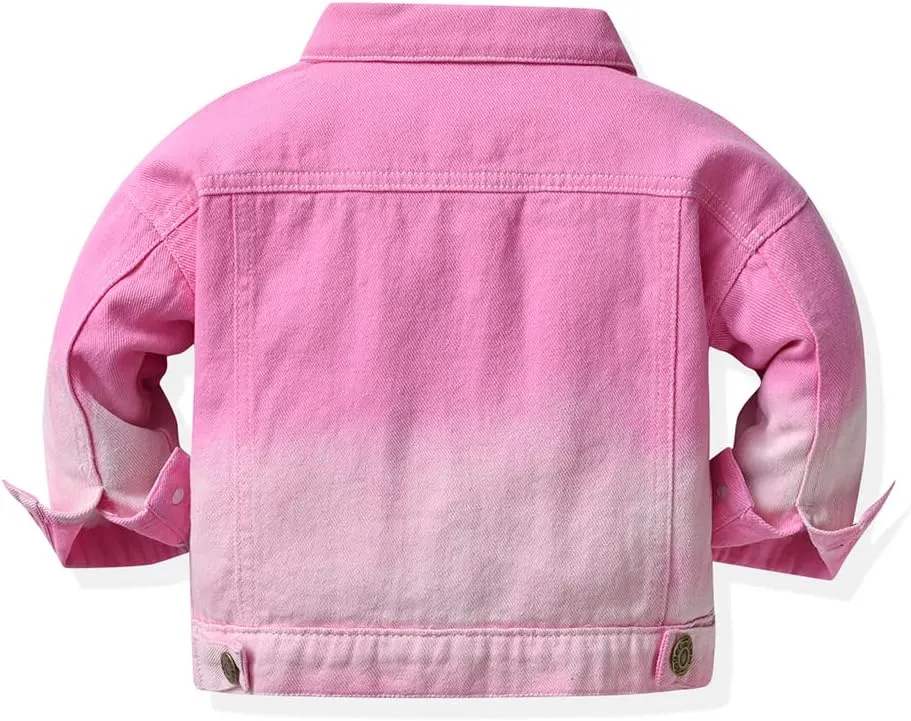 Toddler Kid Baby Boys Girls Denim Jacket Coats Long Sleeve Button Down Casual Overcoat Outerwear