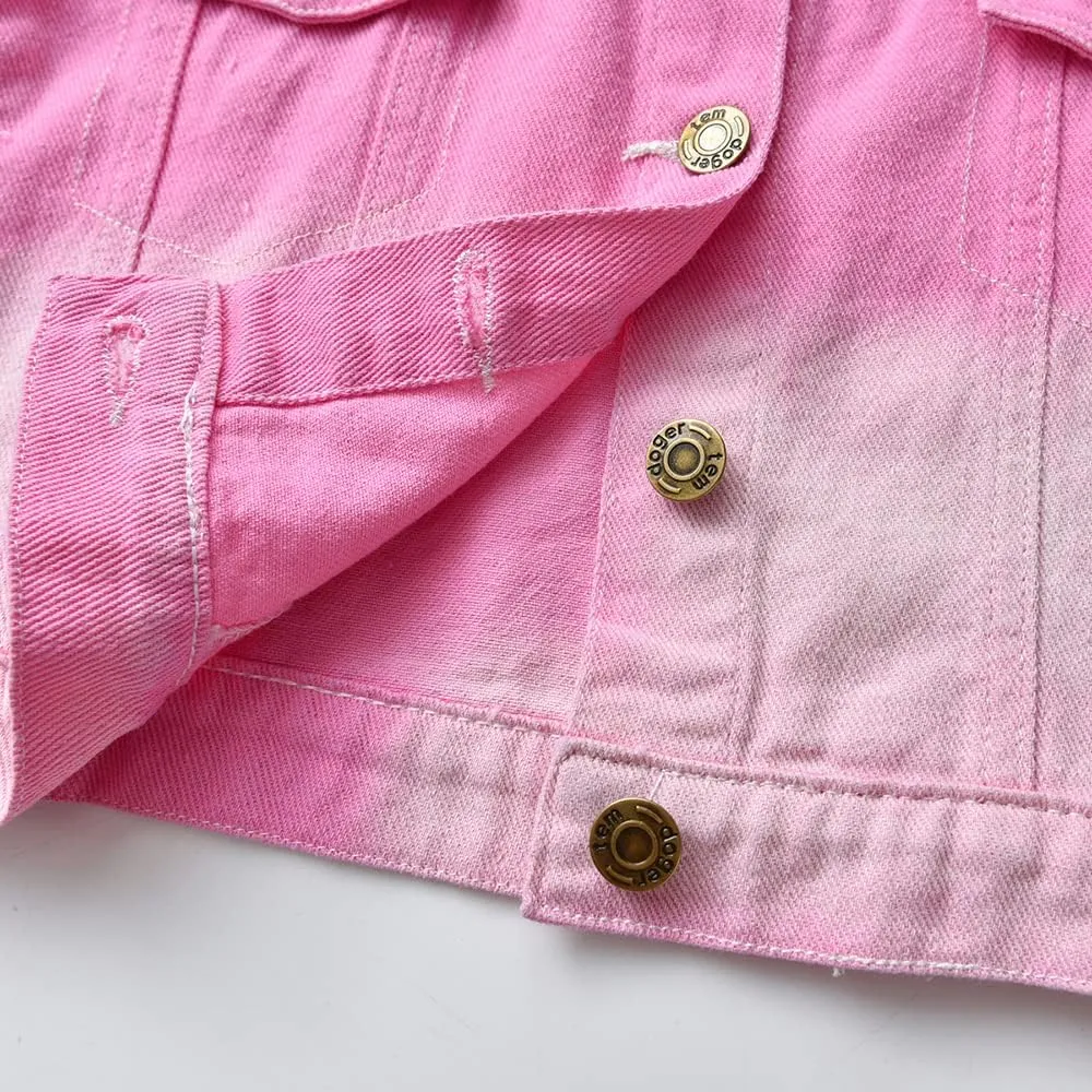 Toddler Kid Baby Boys Girls Denim Jacket Coats Long Sleeve Button Down Casual Overcoat Outerwear