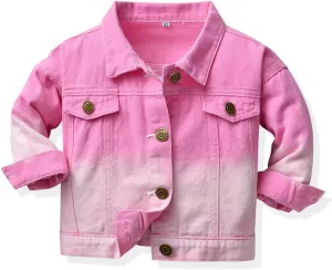 Toddler Kid Baby Boys Girls Denim Jacket Coats Long Sleeve Button Down Casual Overcoat Outerwear