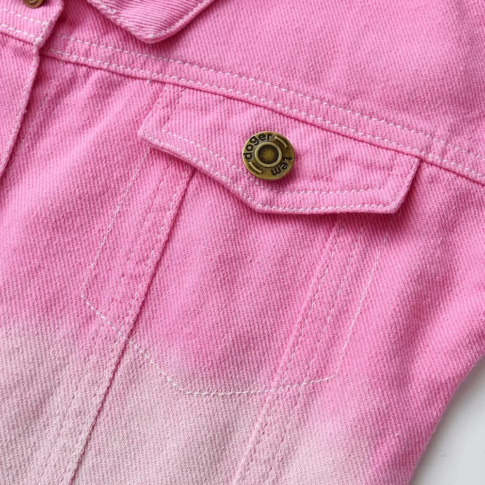 Toddler Kid Baby Boys Girls Denim Jacket Coats Long Sleeve Button Down Casual Overcoat Outerwear
