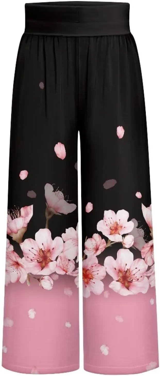 TODIYADDU Wide Leg Palazzo Lounge Pants for Women Trendy Sweatpants for Yoga Workout Travel Casual Loose Bottoms with Pockets