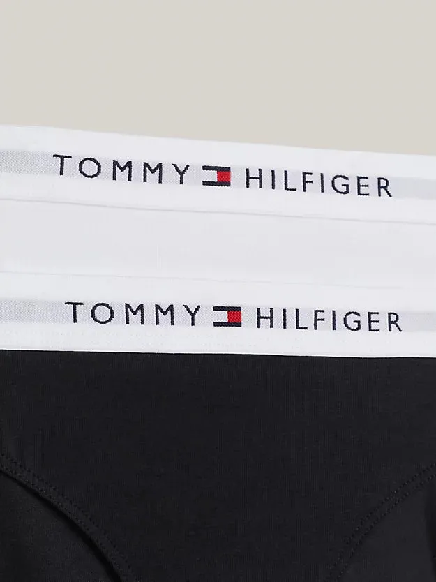 Tommy Hilfiger Girls 2-Pack Signature Bikini Brief -Black/White