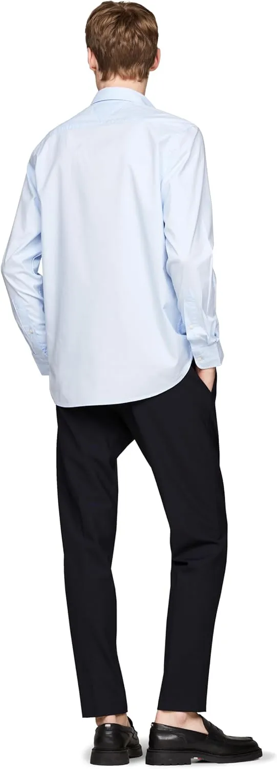Tommy Hilfiger Long Sleeve Poplin Regular Fit, Men's Button Down Shirts, Also Available in Big and Tall