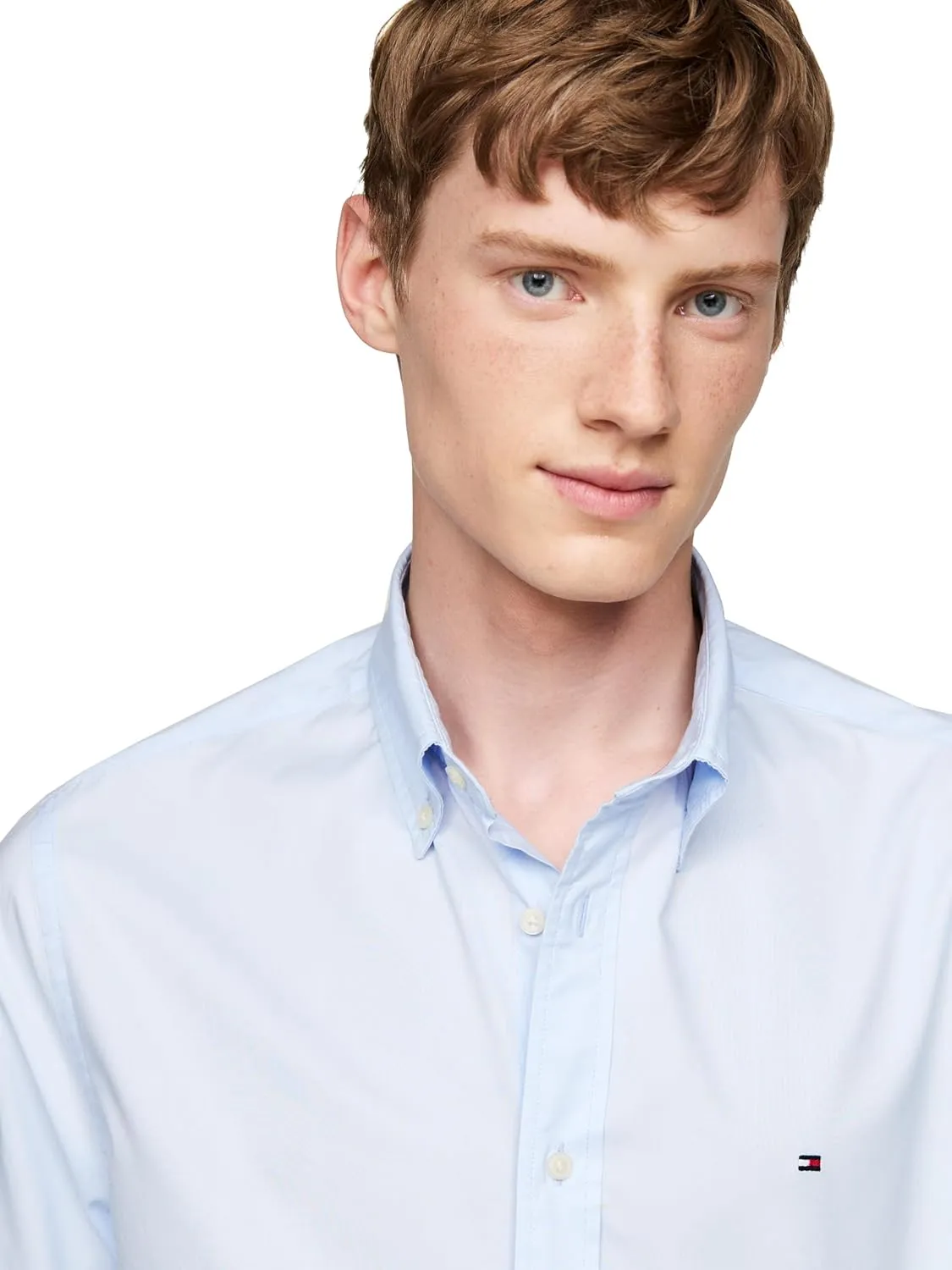 Tommy Hilfiger Long Sleeve Poplin Regular Fit, Men's Button Down Shirts, Also Available in Big and Tall