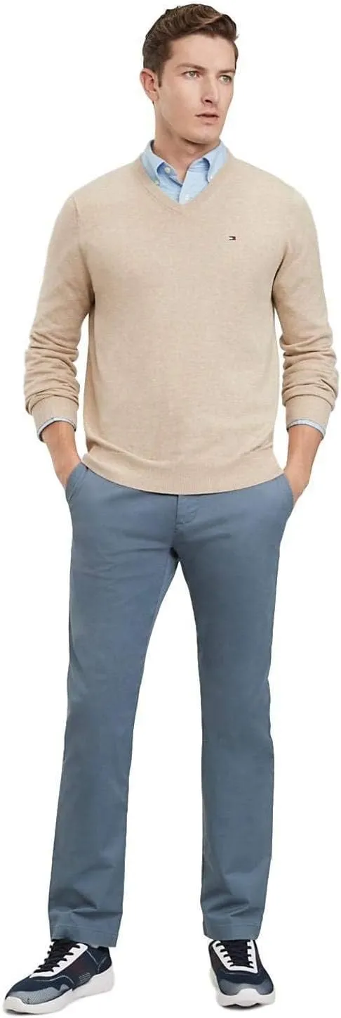 TOMMY HILFIGER Men's Iconic Cotton V-Neck Pullover Sweater 2025 Collection
