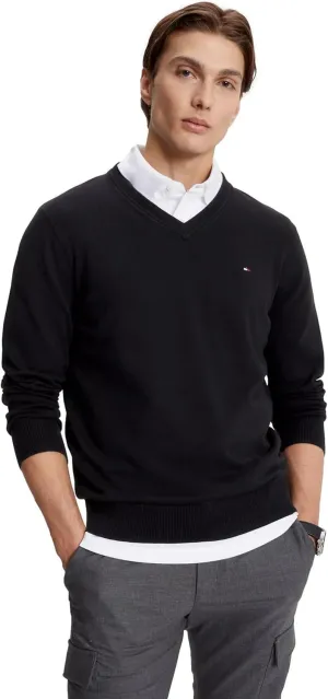 TOMMY HILFIGER Men's Iconic Cotton V-Neck Pullover Sweater 2025 Collection