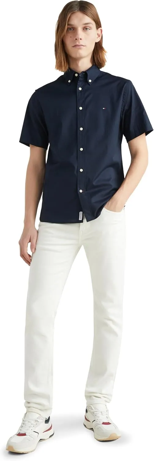 Tommy Hilfiger Short Sleeve Poplin Regular Fit, Men's Button Down Shirts