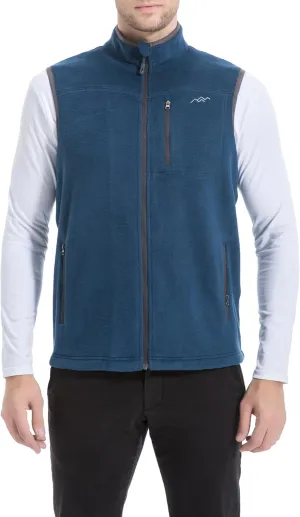 TRAILSIDE SUPPLY CO. Men's Full-Zip Polar Fleece Vest Lightweight Sleeveless Jacket