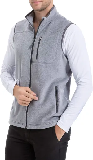 TRAILSIDE SUPPLY CO. Men's Full-Zip Polar Fleece Vest Lightweight Sleeveless Jacket