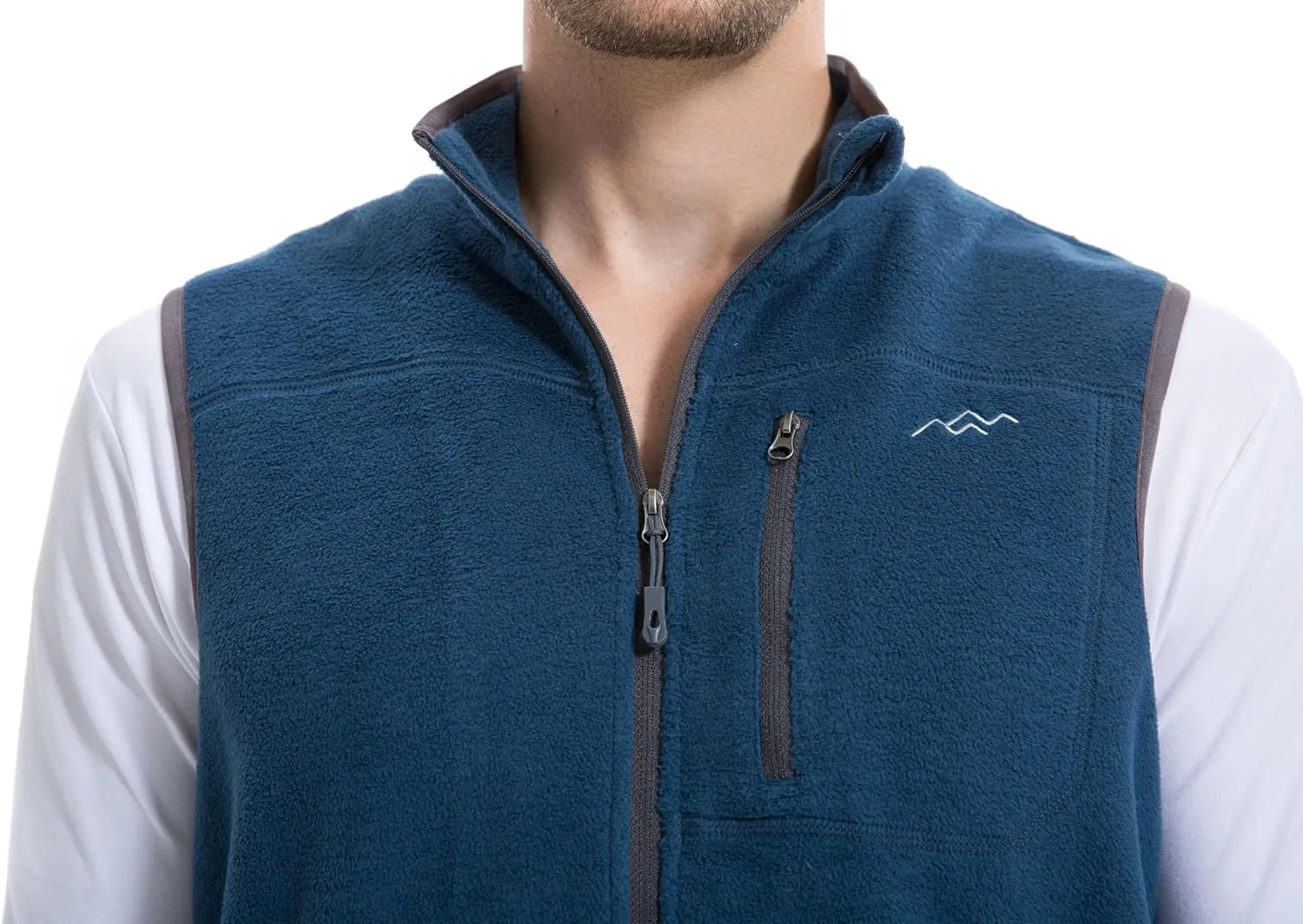 TRAILSIDE SUPPLY CO. Men's Full-Zip Polar Fleece Vest Lightweight Sleeveless Jacket
