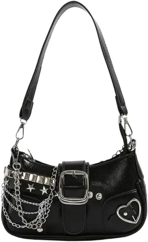 Trendy Shoulder Bag For Women Y2K Vegan Leather Handbag Womens Versatile Satchel Purse Travel Bag Streetwear 2025