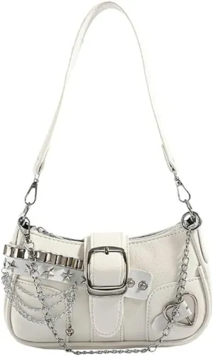 Trendy Shoulder Bag For Women Y2K Vegan Leather Handbag Womens Versatile Satchel Purse Travel Bag Streetwear 2025