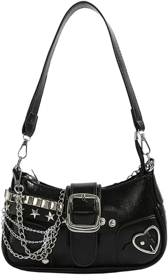Trendy Shoulder Bag For Women Y2K Vegan Leather Handbag Womens Versatile Satchel Purse Travel Bag Streetwear 2025