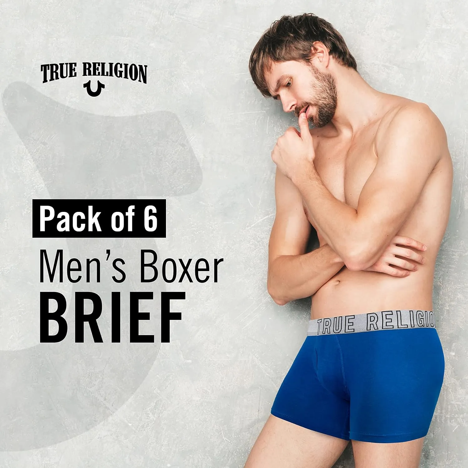 True Religion Mens Boxer Briefs Cotton Stretch Underwear for Men Pack of 6