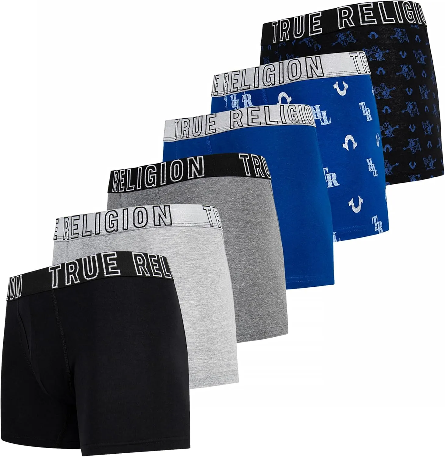 True Religion Mens Boxer Briefs Cotton Stretch Underwear for Men Pack of 6