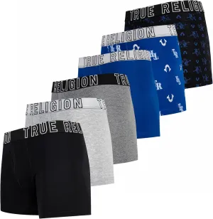 True Religion Mens Boxer Briefs Cotton Stretch Underwear for Men Pack of 6