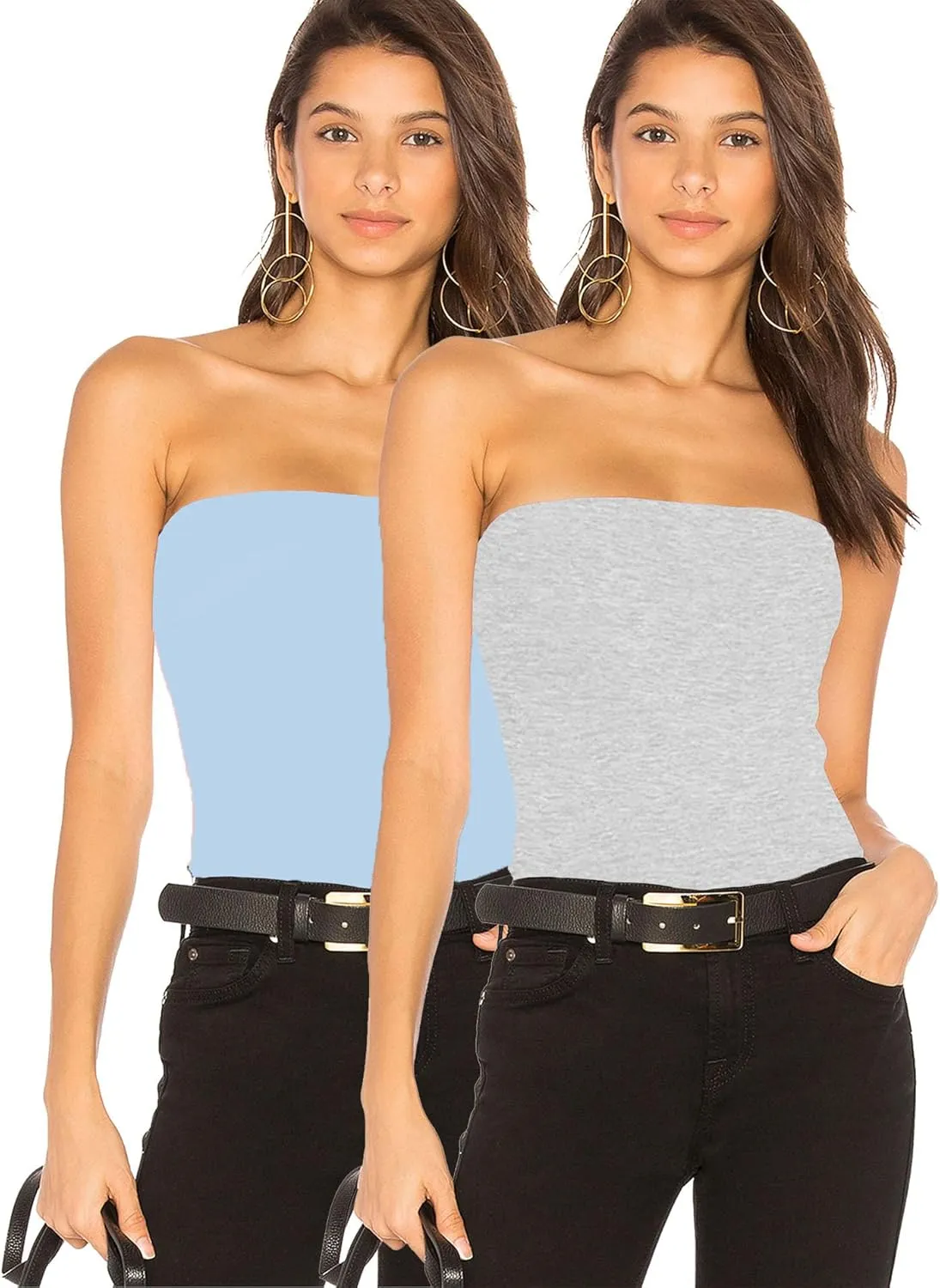 Tube Tops with Built in Bra Cotton Strapless Camisoles for Women Sexy Bandeau Summer Backless