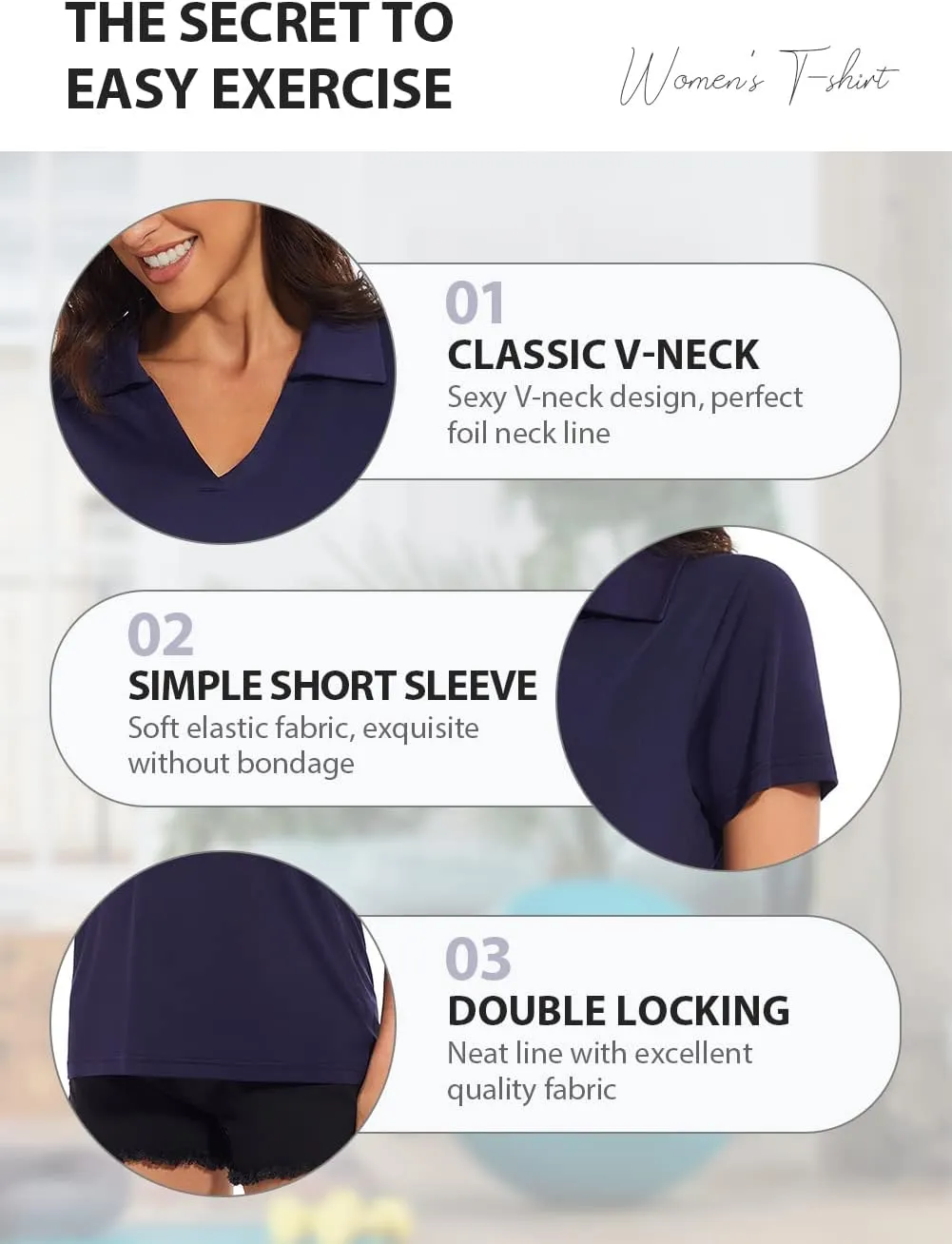Ullnoy Women's Dry-fit Golf Polo Shirts Short Sleeve Shirts for Women V Neck Moisture Wicking Sports Tops Collar 1-3 Pack