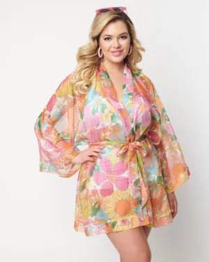Unique Vintage 1970s Rainbow Floral Coverup | Rainbow, Floral