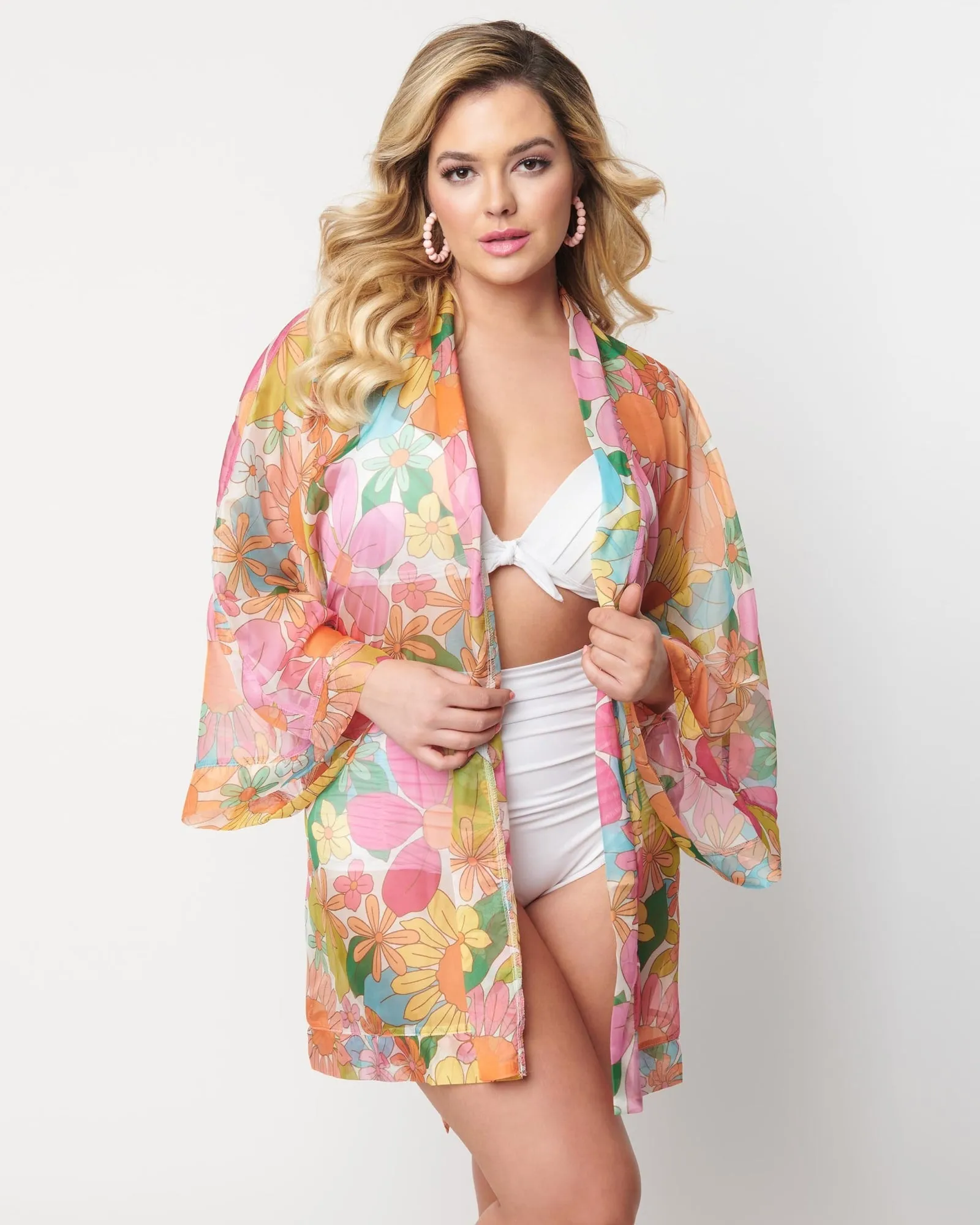 Unique Vintage 1970s Rainbow Floral Coverup | Rainbow, Floral