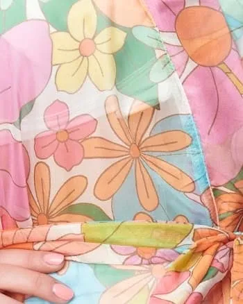 Unique Vintage 1970s Rainbow Floral Coverup | Rainbow, Floral