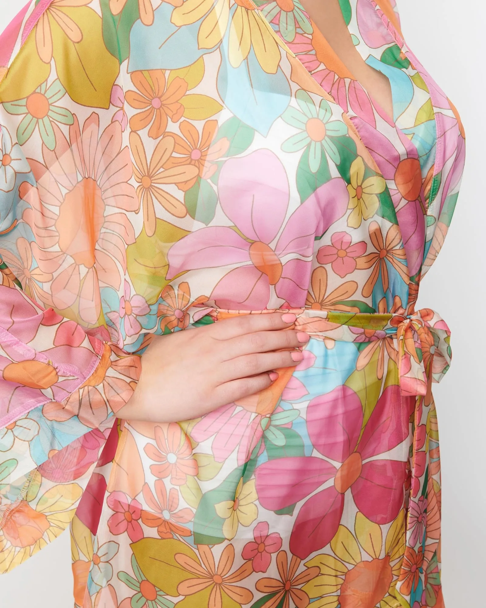 Unique Vintage 1970s Rainbow Floral Coverup | Rainbow, Floral